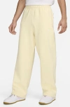 Nike Men's Solo Swoosh Open-hem Fleece Pants In Alabaster/ White