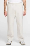 Nike Men's Solo Swoosh Open-hem Fleece Pants In Light Bone/white