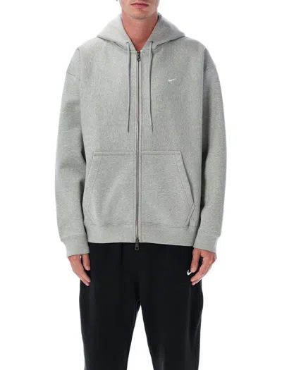 Nike Solo Swoosh Full-zip Hoodie In Gray