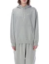 Nike Cotton Blend Hoodie Kangaroo Pocket In Grey
