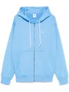 Nike Solo Swoosh Full Zip Hoodie In University Blue