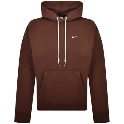 Nike Men's Solo Swoosh Fleece Pullover Hoodie In Dk Pony
