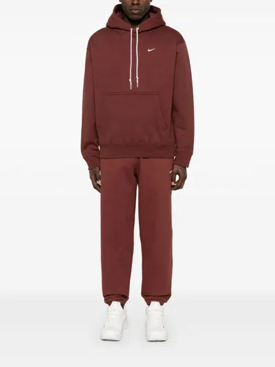 Nike Solo Swoosh Hoodie In Brown