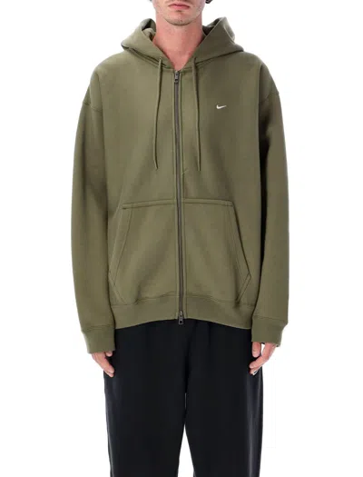 Nike Solo Swoosh Hoodie Full Zip In Green