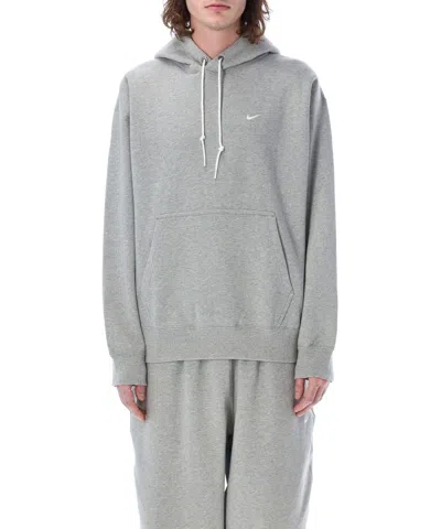 Nike Cotton Blend Hoodie Kangaroo Pocket In Grey