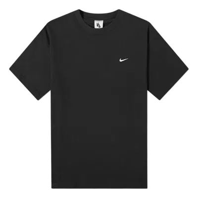 Nike Solo Swoosh Mens T-shirt Printing Logo Solid Color Round Neck Short Sleeve Black