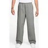 Nike Solo Swoosh Open Hem Fleece Sweatpants In Gray