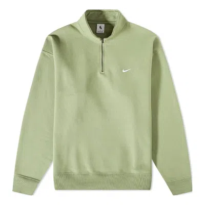Nike Solo Swoosh Quarter-zip Sweayshirt 'oil Green' In Multi