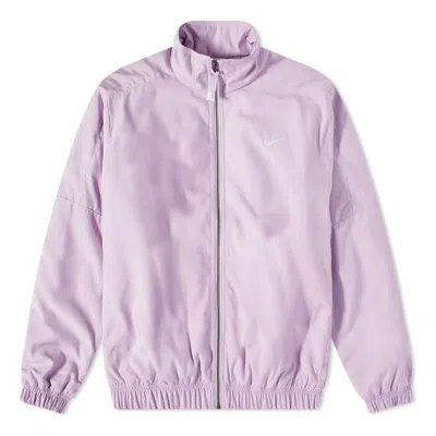 Nike Solo Swoosh Satin Bomber Jacket In Purple