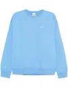 Nike Solo Swoosh Relaxed Fit Cotton Crewneck In Blue