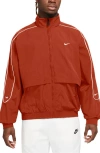 Nike Men's  Sportswear Solo Swoosh Woven Track Jacket In Dragon Red/white