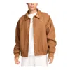 Nike Solo Swoosh Varsity Jacket 'light British Tan' In Brown