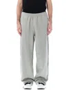 Nike Men's Solo Swoosh Open-hem Fleece Pants In Dk Grey Heather