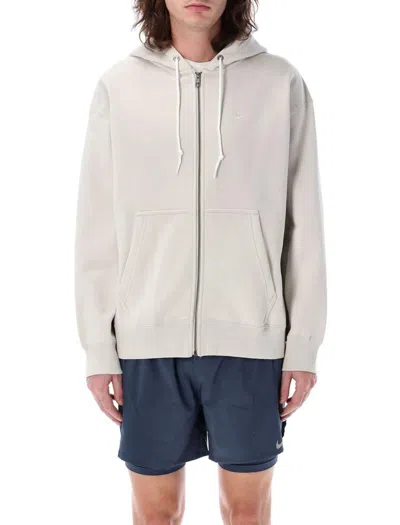 Nike Solo Swoosh Zip-up Sweatshirt In Gray
