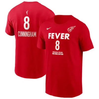 Nike Sophie Cunningham Red Indiana Fever Rebel Name & Number T-shirt