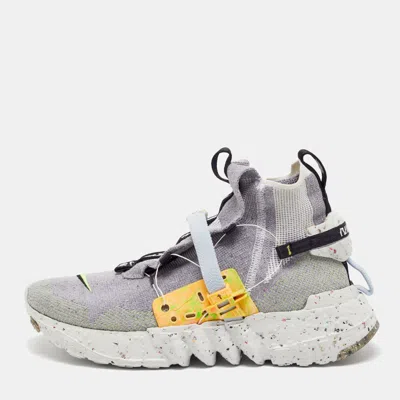 Pre-owned Nike Space Hippie 03 Grey Volt Size 44 Grey Knit Fabric High Top Trainers In Grey