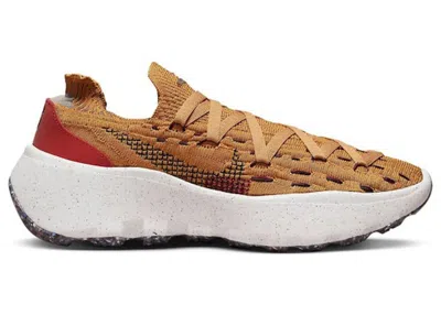 Pre-owned Nike Space Hippie 04 (women's) Sneakers In Wheat/dark Beetroot/cinnabar