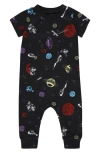 Nike Babies'  Space Swoosh Short Sleeve Romper In Black