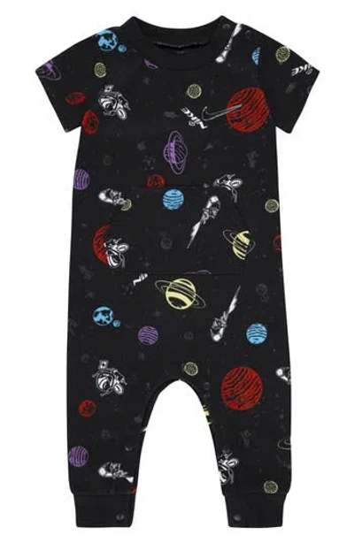 Nike Space Swoosh Short Sleeve Romper In Black