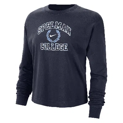 Nike Spelman  Women's College Boxy Long-sleeve T-shirt In Blue