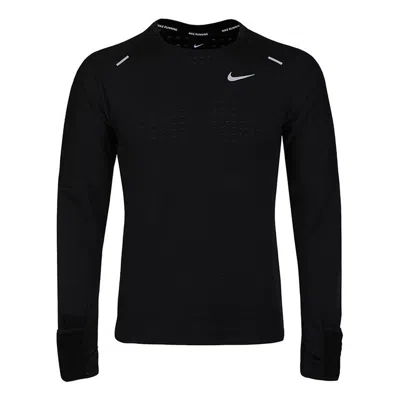 Nike Sphere Dri-fit Running Exercise Round Long Sleeve T-shirt Men's Black