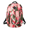 Nike Splicing Colorblock Sports Outdoor Schoolbag Backpack Pink / Military Green / Red In Multi