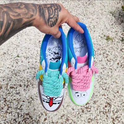 Pre-owned Nike Sponge Bob Af1  Air Force 1 07 White Custom / Girls Gs Men Unisex