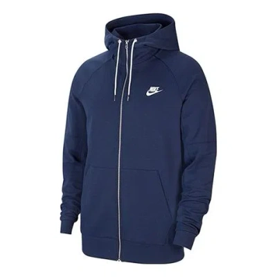 Nike Sports Cozy Full-zip Hooded Jacket Blue