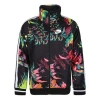 Nike Sports Wear Nsw Flowers Printing Stand Collar Athleisure Casual Sports Jacket Multi-color In Black