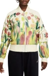 Nike Sportswear Ady Floral Zip-up Bomber Jacket In Sail/white