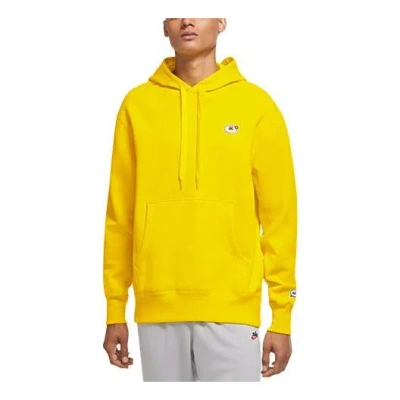 Nike Sportswear Airmoji Embroidered Pattern Knit Fleece Yellow