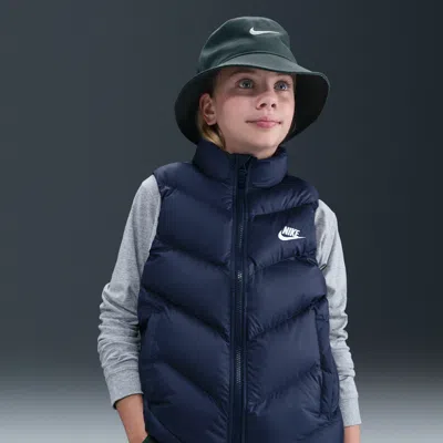 Nike Sportswear All Day Play Big Kids' Therma-fit Loose-fit Puffer Vest In Blue