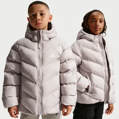 Nike Sportswear All Day Play Big Kids' Therma-fit Loose-fit Puffer Jacket In White