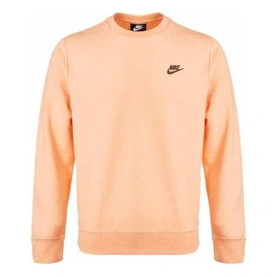 Nike Sportswear Alphabet Logo Round Neck Long Sleeves Apricot Pink In Orange