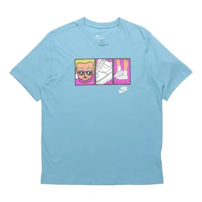 Nike Sportswear Applique T-shirt 'blue' In Green