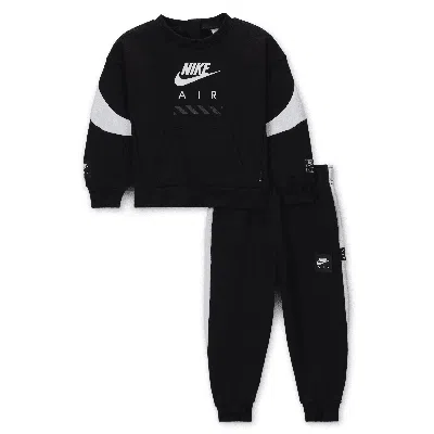 Nike Sportswear Baby Air Fleece 2-piece Crew Set In Black