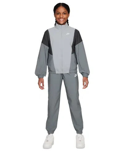 Nike Kids' Sportswear Big Boys Woven Tracksuit In Gray