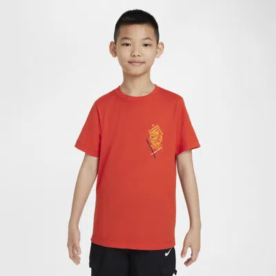Nike Sportswear Big Kids' (boys') Crew-neck T-shirt In Red