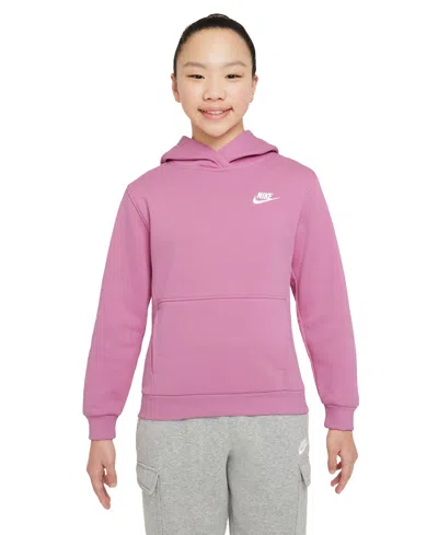 Nike Sportswear Big Kids Club Fleece Pullover Hoodie In Pink