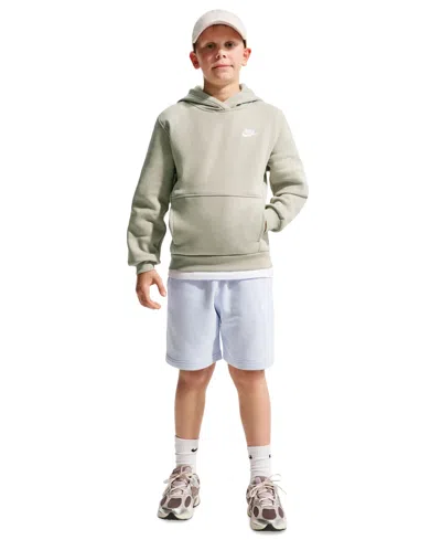 Nike Sportswear Big Kids Club Fleece Pullover Hoodie In Gray