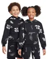 Nike Sportswear Big Kids Club French Terry Hoodie In Black