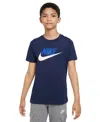 Nike Sportswear Big Kids' Cotton T-shirt In Blue