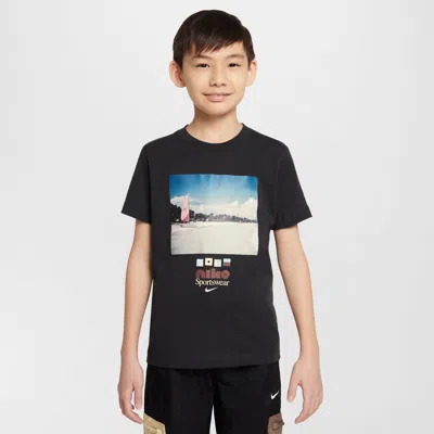 Nike Sportswear Big Kids' Crew-neck T-shirt In Black