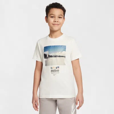 Nike Sportswear Big Kids' Crew-neck T-shirt In White