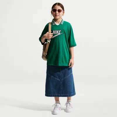 Nike Sportswear Big Kids' Denim Midi Skirt In Brown