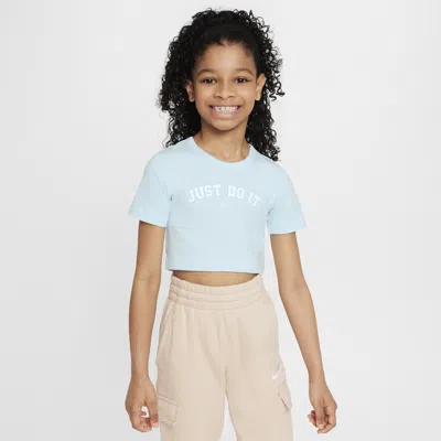 Nike Sportswear Big Kids' (girls') Crop T-shirt In Blue