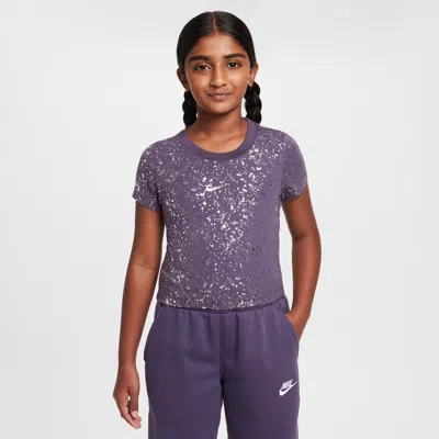Nike Sportswear Big Kids' (girls') Crop T-shirt In Purple