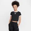 Nike Sportswear Big Kids' (girls') Cropped T-shirt In Black