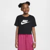 Nike Sportswear Big Kids' (girls') Cropped T-shirt In Black