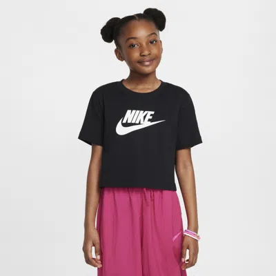 Nike Sportswear Big Kids' (girls') Cropped T-shirt In Black